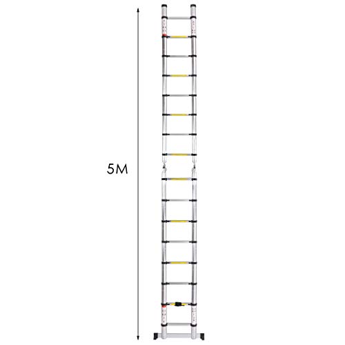 Scala telescopica da 5 m, in alluminio di alta