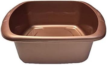 Generic Aurora - WF Rectangular Washing Up Bowl Plastic Kitchen Heavy Duty Basin Sink Large Gold