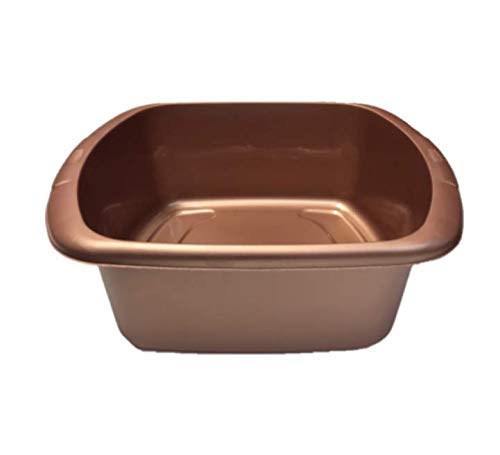 KetoPlastics Rose Gold Rectangle Washing up Bowl 9L Capacity Dishes Cutlery Sink Drainer Cleaning Storage
