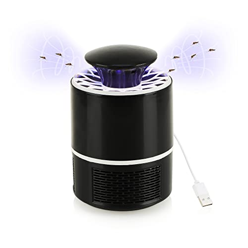 com-four® Trampa eléctrica para Mosquitos con luz Ultravioleta y Cable USB - Trampa contra Mosquitos, Moscas y polillas (01 Pieza - Negro)