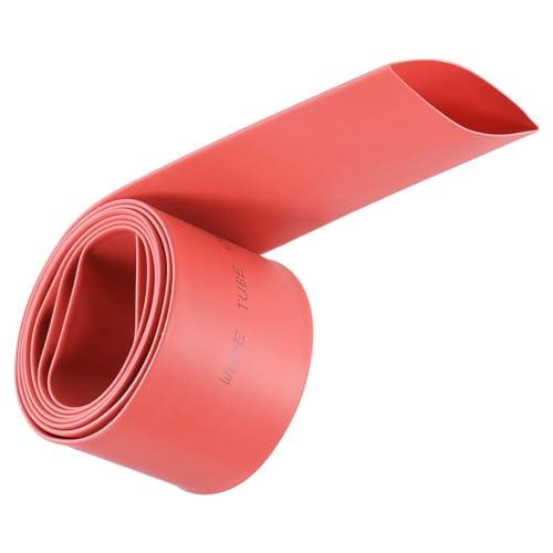 Unifizz Heat Shrink Tubing 25mm Dia 41mm Flat Width 2:1 Ratio Shrinkable Tube Cable Sleeve 1m - Red