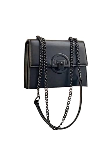 QWINEE Small Shoulder Bags for Women Flap Zipper Chain Strap Elegant Leather Handbag