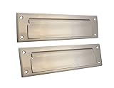 QCAA Briefschlitz aus massivem Messing, mit massiver Messing-Innenrückplatte, 25,4 x 7,6 cm, satiniertes Nickel, 1 Packung, hergestellt in Taiwan