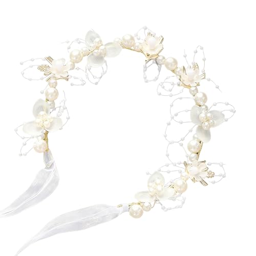 yuruyi Flower Crown for Women with Pearl...