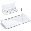 Varhomax Glass Desk Whiteboard with Storage, Desktop Organizer