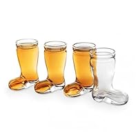 YWINETO Creative Beer Boot Glass Cup Boot Style Beer Glasses Set of 4 Beer Glasses Funny Shaped Entertainment Beverage Glassware Coffee Tea Milk Beer Cups for Men Coworker Best Friend