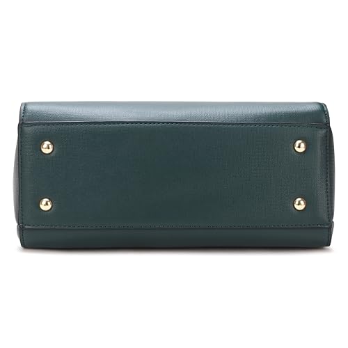 Image of HAWKWOOD Women's Premium PU Leather Structured Handheld Bag with Adjustable Shoulder Strap | Multi-Compartment Office & Casual Tote | Elegant Top Handle Purse for Daily Use