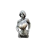 DTREEL Brass Sexy Big Breasts Beautiful Bust Female Statue,Black Metal Sexy Short Hair Woman Sculpture Figurines Miniatures Body Art Crafts Desktop Ornaments Home Car Decoration