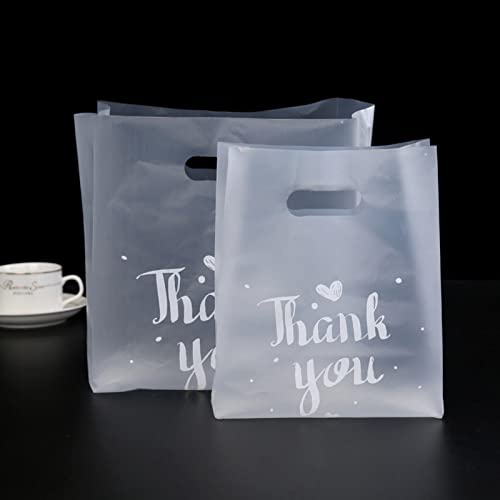 50pcs Thank You Plastic Gift Bags Shopping Packaging Bags with Handle Christmas Party Wedding Favors for Guests Decoration