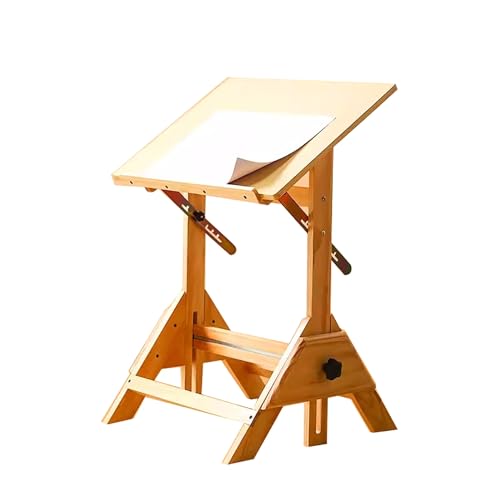 Genérico Escritorio de Artista de Madera Maciza de diseño Natural, Altura y ángulo Ajustables, Mesa de Arquitecto, diseño de Escritura, Estudio de Lectura (tamaño: 60 * 90 cm / 23,6 * 35,4 Pulgadas)