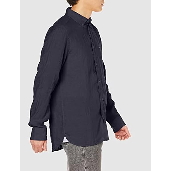 Tommy Hilfiger Camisa de corte regular manga larga con botones cuello azul claro