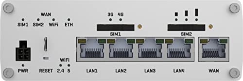 Image of Teltonika RUTX14000000 Model RUTX14 LTE Dual-sim Industrial Cellular Router; for Europe, the Middle East, Africa, APAC, Brasil, Australia Operators Only; Ethernet, Wi-Fi, Bluetooth and USB Interfaces