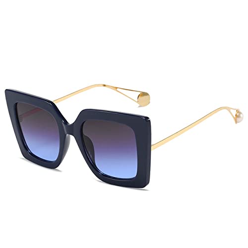 Lunettes de soleil de luxe avec cadre papillon en métal et verres dégradés UV400 de haute qualité