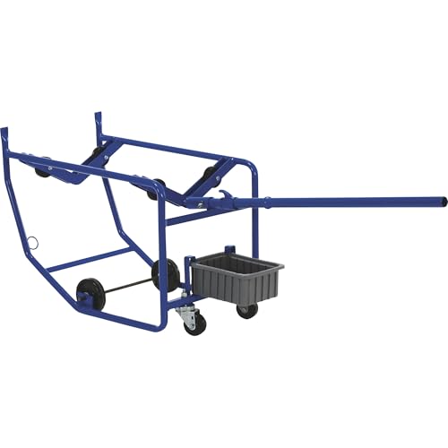 Vestil RDC-100-10 Steel Revolving Drum Cart 66-3/4 In. x 18-7/8 In. x 26-3/4 In. 1000 Lb. Capacity Blue