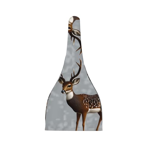 Newborn Baby Hat, Grey Plum Deer Print Soft Top Knot Beanie Cap, Cute Baby Headwear for 0-6 Months2