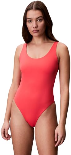 Calvin Klein Women Scoop Back One Piece LV00Q61205 Swimsuits, Pink (Punch Pink), XS