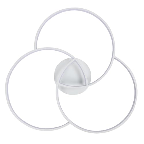 Plafonnier encastré à 3 anneaux blanc de 75 cm dimmable avec télécommande pour la maison