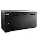 Frigos Premium FGP-BB-72 72.8” Back Bar Refrigerator (3) Solid Door 19.6 Cu Ft Black - Stainless Steel Interior and Exterior - Ideal for Commercial Kitchen - Back Bar Cooler Included Liftgate