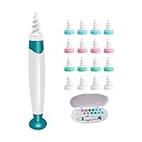 Limpiador de Oídos,Limpia Cera Oidos Q grips Cera Oidos,Kit de limpieza Para Oídos, Seguro y Suave,Espiral, Limpieza del oído 16 Puntas Lavables, Adecuado para Todo tu familia(Azul)