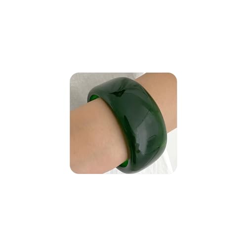 FUTIMELY Green Acrylic Bangle Bracelets for Women,Chunky Resin Wide Bangles,Big
