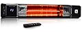 Electric Patio Heater, Outdoor Heaters Wall Mounted with Remote Control, 1500W Fast Heating, 24H Timer, Infrared Heater for Garage, Backyard, Restaurant, Indoor & Outdoor Use (Wall Mount)