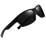 Joopin Polarized Sports Sunglasses Men Wrap Around Sun Glasses UV400 Protection Square Shades Driving Sunnies (Black)