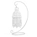 Gifts & Decor White Fancy Antique Lattice Candle Lantern with Stand