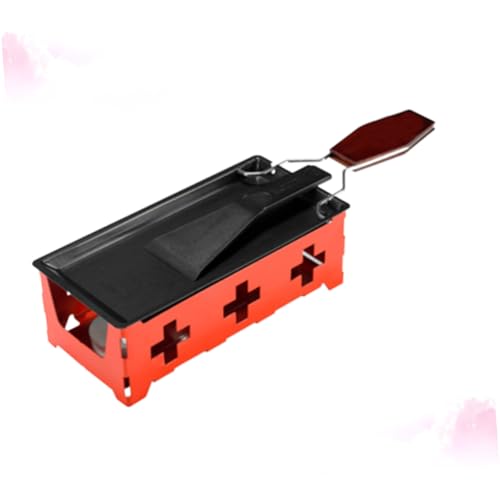 ARTSEWPLY ミニポータブルチーズグリル ノンスティック高温耐性ベーキングトレイ 木製ハンドル付き キャンドル調理対応 アウトドア ピクニッ