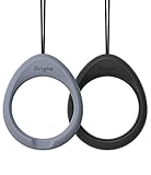 ringke cinturino ad anello dito (2 pezzi) per custodie cellulare, chiavi, fotocamere, maneggevole silicone antiscivolo sottile cellulari supporto - black & lavender gray