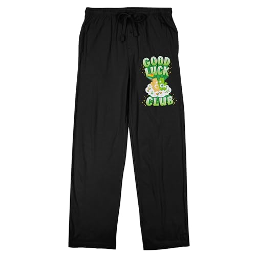 Bioworld Carebears Good Luck Club Good Luck Bear and Funshine Men's Black Sleep Pants