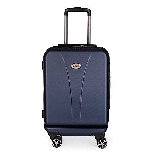 MALA DE VIAGEM PEQUENA BORDO EXECUTIVA PARA NOTEBOOK ENTRADA USB ABS IKA PREMIUM CADEADO TSA AZUL