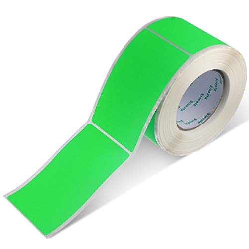 500 Pieces 3 x 5 Rectangle Inventory Color Coding Labels 500 Per Roll Fluorescent Green Name Tag Stickers