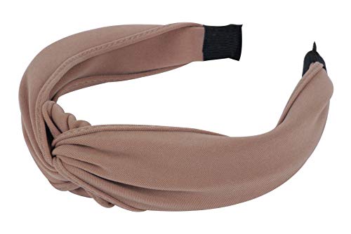 axy Diadema ancha con nudo refinado, vintage, hermosa, diadema para el pelo para mujer, estilo A (estilo A - beige)