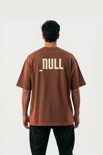 Image of Men's Relaxed Fit Cotton T-Shirt | Half Sleeve | 190 GSM | Drop Shoulder | Crew Neck | White | Null Print | Pre-Shrunk & Bio-Washed