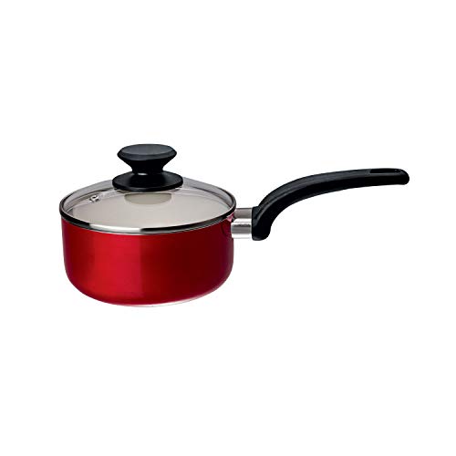 Panela Montreal 16 cm de Alumínio com Revestimento Antiaderente Cerâmico, com tampa de vidro, Vermelha, AIM9157-VM, Euro Home 1 31W4ZbBk0dL