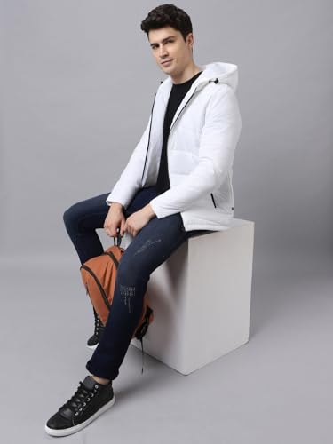 Image of Urbano Fashion Men's Full Sleeve Zippered Hooded Neck Puffer Jacket