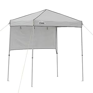 Core Instant Straight Leg Canopy Tent with Adjustable Sun Wall 6 ft x 4 ft Gray