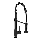 Kitchen Faucet, Black Kitchen Sink Faucets with Pull Down Sprayer, Single Handle Stainless Steel Faucets for Kitchen Sinks, Dual Function Spray Head, Farmhouse Kitchen Faucets