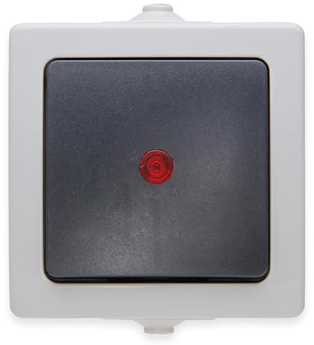 Kopp Interrupteur de controle éclairé AP/FR Nautic, gris, 566656002