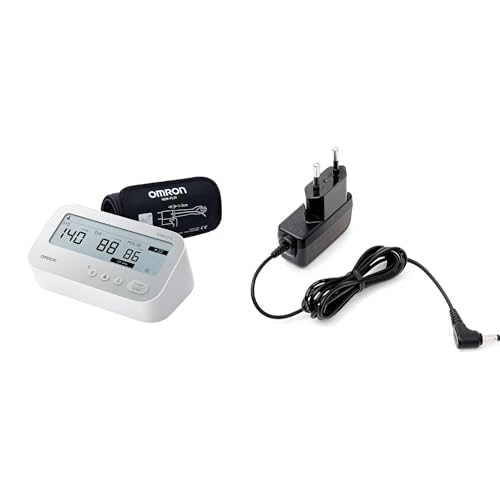 OMRON X4 Connect AFib, Misuratore di Pressione da Braccio, Monitoraggio Ipertensione, Rilevamento Fibrillazione Atriale + OMRON HHP-CM01 Adattatore di Rete Universale