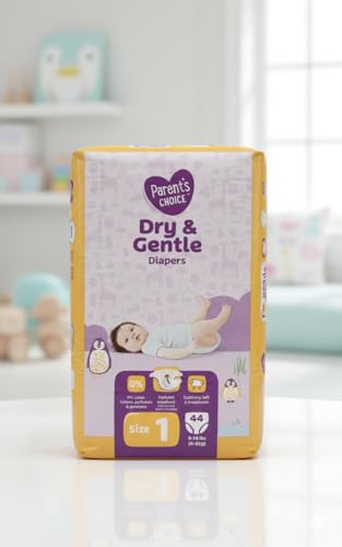 Parents Choise Dry & Gentle Diapers Size 1 -Pack of 1- -44 Count-
