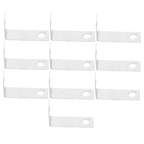 CIYODO 10pcs Photo Frame Accessories Shelf Corner Angle Brace Support Retaining Clips Picture Framing Tools Head Screws for Framing Drawer Edge Protector Silver Stainless Steel