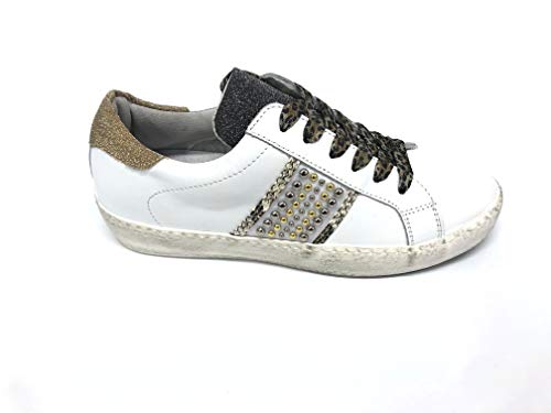Meline KUC/1348 Galaxy - Zapatillas de piel para mujer, color blanco Blanco Size: 36 EU