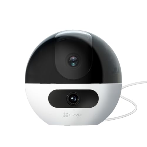 EZVIZ C7 Telecamera Wi-Fi Interno 4MP con Doppia Lente, Videocamera Sorveglianza Interno a 360°,...