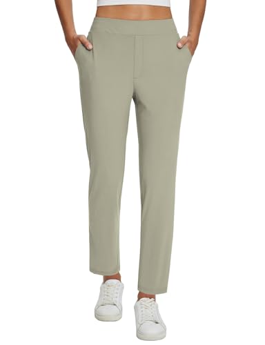 baleaf Womens Business Casual Pants Stretch Travel Pants On Airport with Zipper Pockets Dressy Slacks Golf Work Pull on