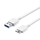 SideTech Super Speed USB 3.0 Type A to Micro-B Note 3 Cable in WHITE (3 FEET, SHIPPED ON SAME BUSINESS DAY) (3 FT Note 3 Cable x 1)