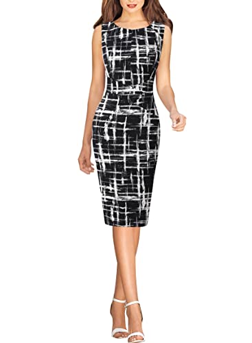 Image of VFSHOW Womens Front Zipper Work Business Office Bodycon Dress Elegant Professional Career Church Party Pencil Sheath Dress