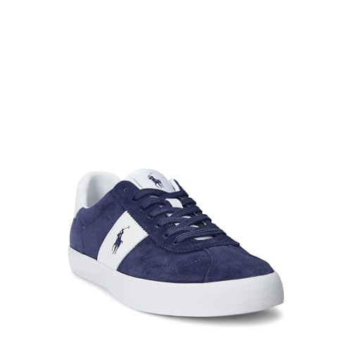 Image of POLO RALPH LAUREN Court Vulc Leather-Suede Sneaker