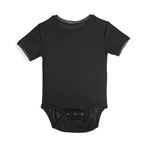 Image of Saint Haven Baby Girls Cry-Free Short Sleeve Soft Micro Modal Onesie with Mesh Trim