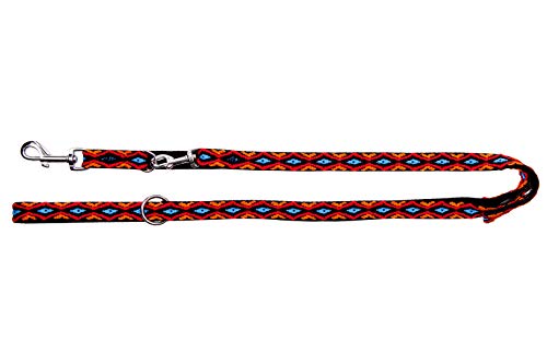 Dingo Winnetou Adjustable Dog Leash Handmade in Indian Style Howgh! Black 13562, 2 x 220 cm